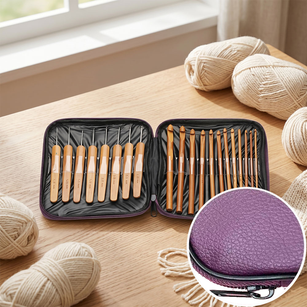 74pcs Bamboo Crochet Hooks Set - Tool Set 评论和价格